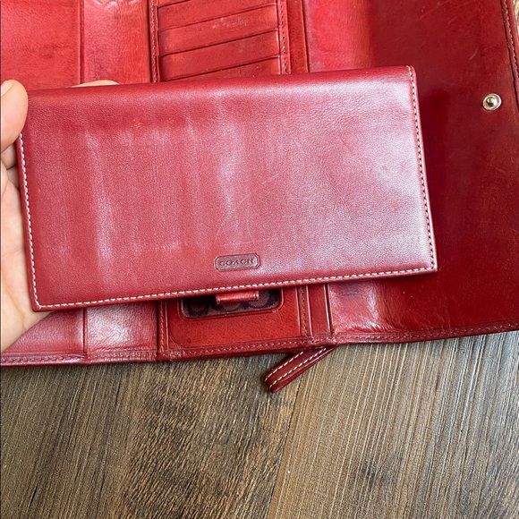 Coach Burgundy Leather Clutch - Picture 10 of 15